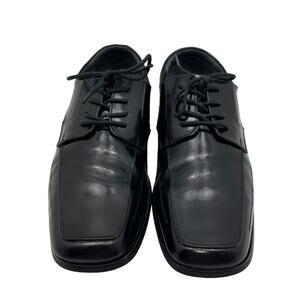 Giorgio Venturi 4941 Black Leather Upper Square Toe Derby Mens 9 Dress Shoes